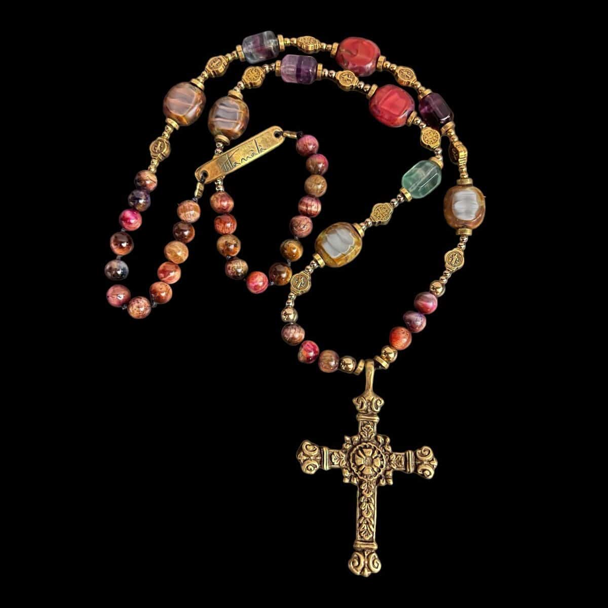 necklace SPIRITUALITY cross flower DEEPALI