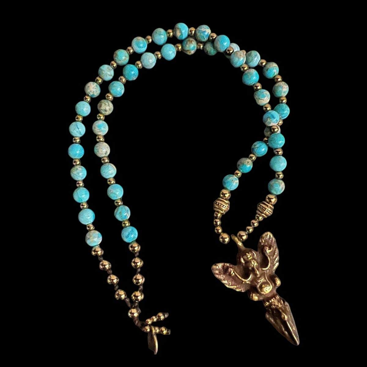 collier TALISMAN Garuda Vahana jaspe turquoise