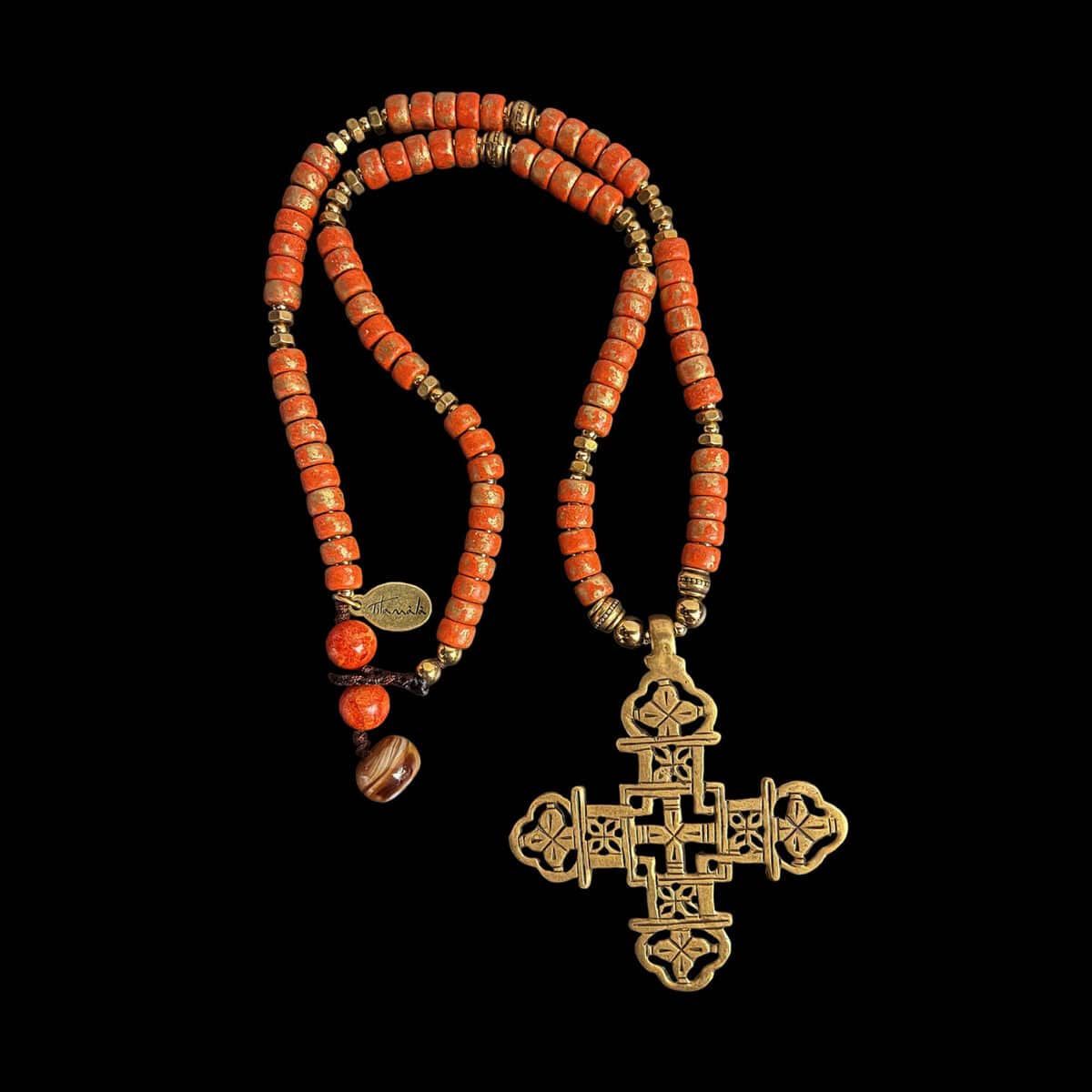 croix SPIRITUALITY ADONGO ceramique orange 1