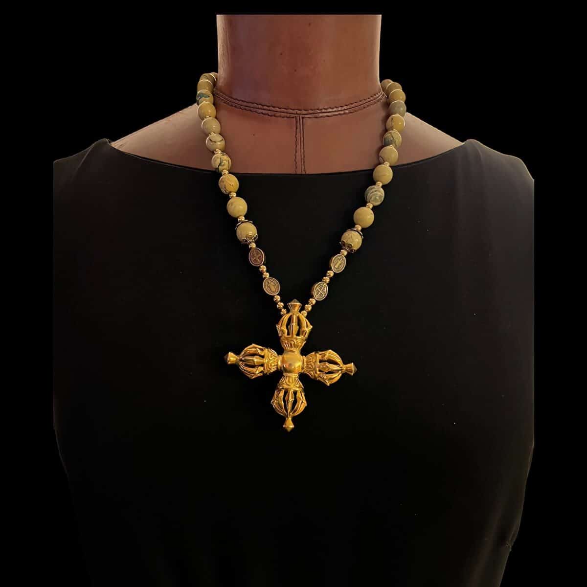 necklace holder UNIQUE Vajra jasper landscape